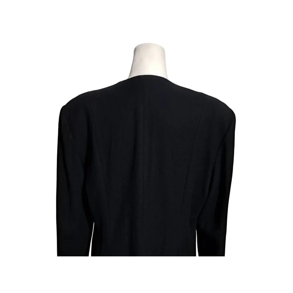 Vintage Anne Klein Wool Dress Womens Size 14 Glass Rivoli Buttons‎ Fit and Flare